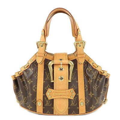 Auth Louis Vuitton Monogram Theda GM Hand Bag Brown 